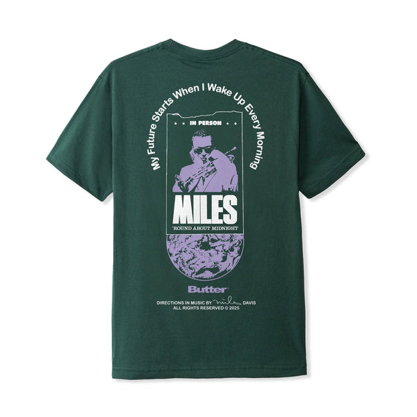 BUTTER GOODS Miles Davis Round About Midnight Tee Dark Forest