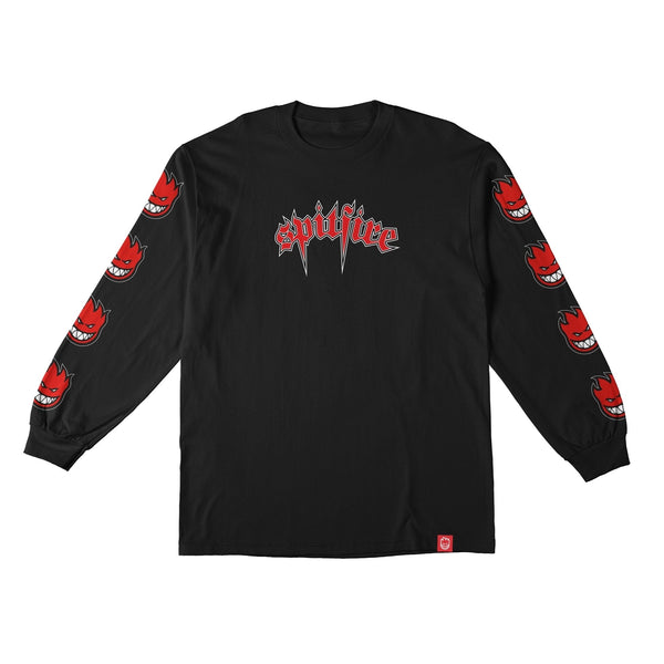 SPITFIRE Póló Venom Bighead Fill L/S Tee Black