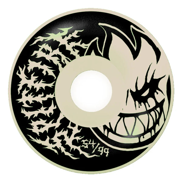 Spitfire Gördeszka Kerék Formula Four Deathmask RADIAL FULL 99D Glow In The Dark; 54 MM