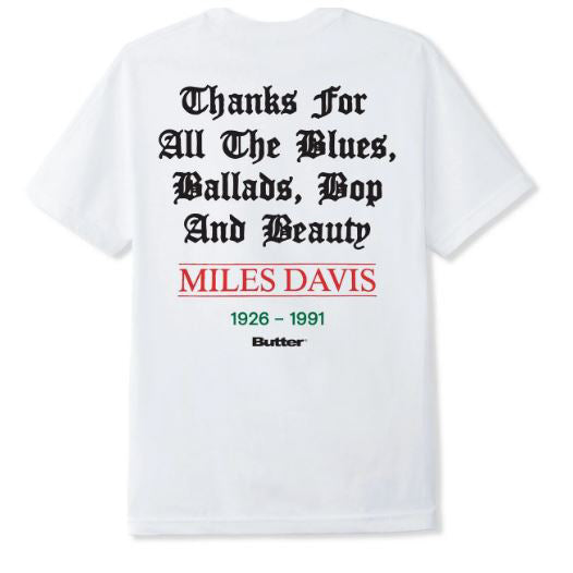 BUTTER GOODS Miles Davis Thanks Tee White