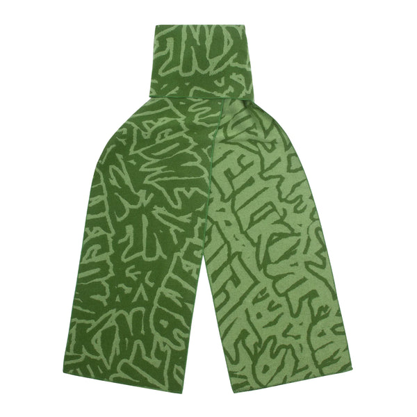 Fucking Awesome Sticker Stamp Scarf Green