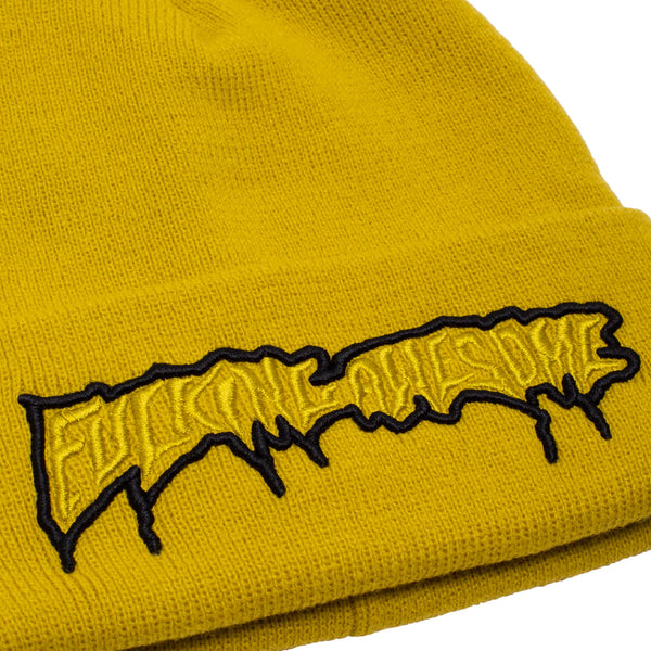 Fucking Awesome Running Logo Cuff Beanie Mustard