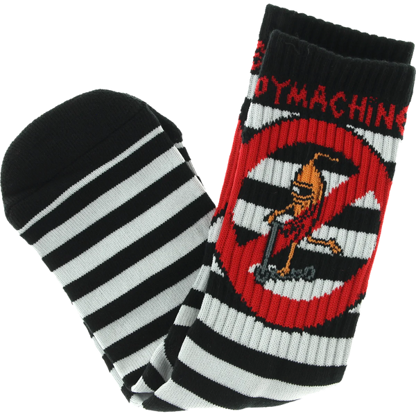 Toy-Machine No Scooter Socks Black White Striped