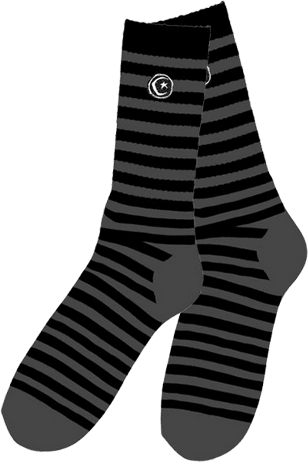 Foundation Star and Moon Striped Socks Black