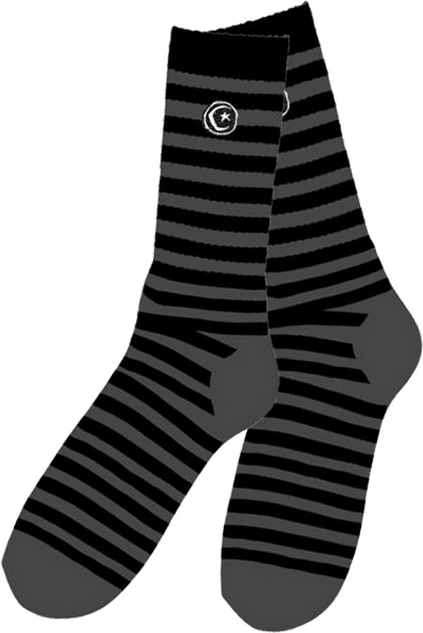 Foundation Star and Moon Striped Socks Grey