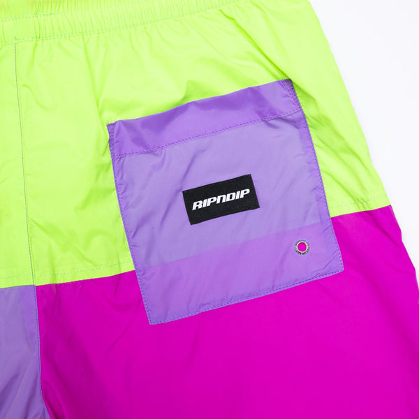 RIPNDIP FLO RES Colour Block Swim Shorts Tee Multi