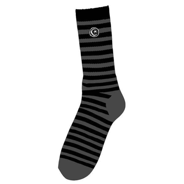 Foundation Star and Moon Striped Socks Grey