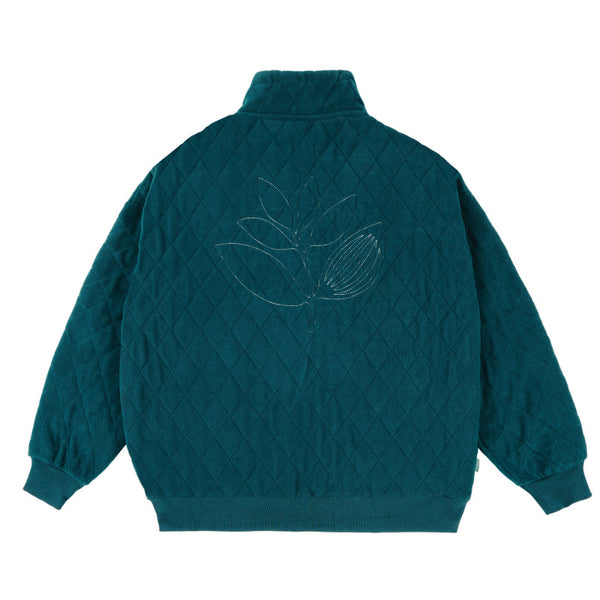 Magenta Handplant Neckzip Petrol Blue
