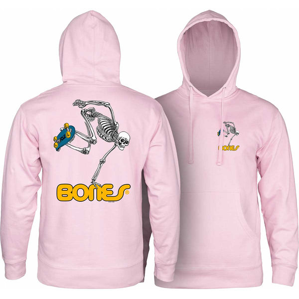 POWELL PERALTA SK8BOARD SKELETON HOODIE MID WEIGHT LT PINK