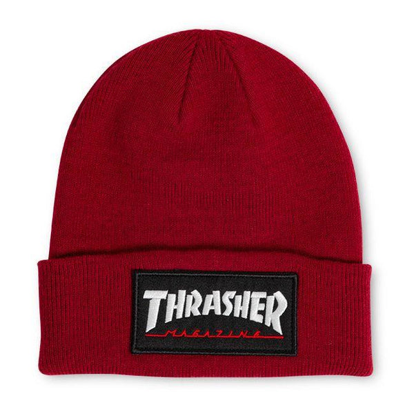 Thrasher Logo Patch Beanie Maroon