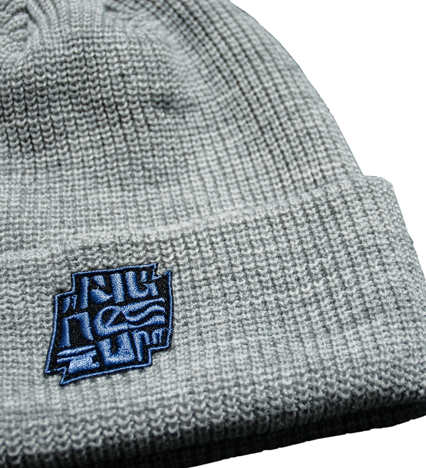 MEDIUM X MAGNESIUM CROSS LOGO BEANIE HEATHER GREY/PURPLE