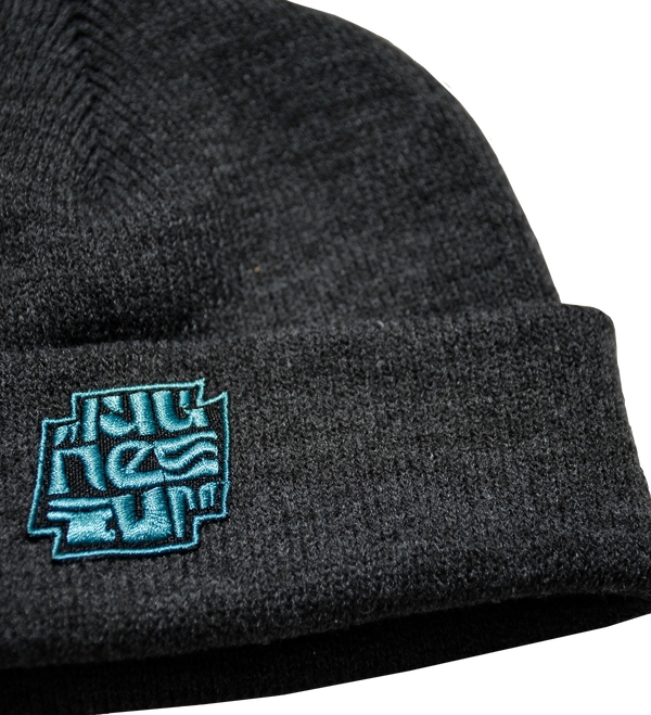 MEDIUM X MAGNESIUM CROSS LOGO BEANIE DARK HEATHER/TEAL