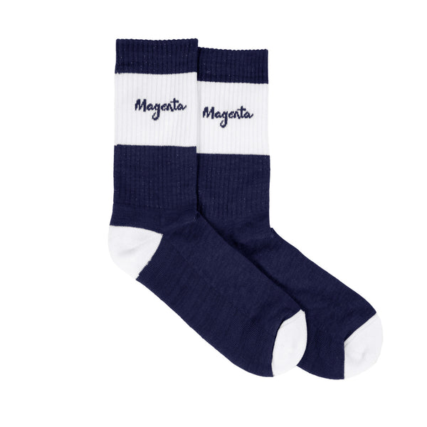 Magenta Brush Socks Black