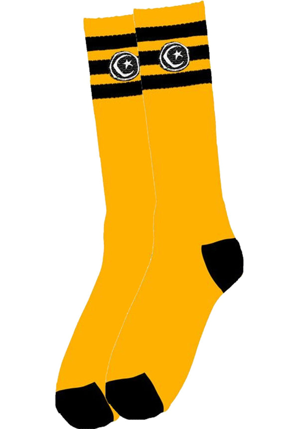 Foundation Tall 3 Stripe Socks Yellow