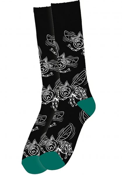 Pig Pigs Fly Socks Black