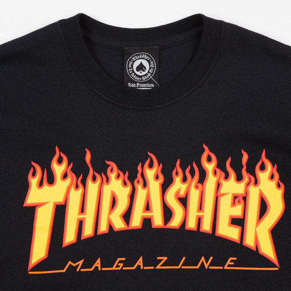 Thrasher Flame Tee Black