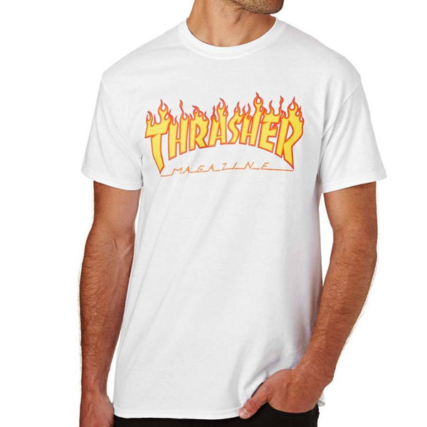 Thrasher Flame Tee White