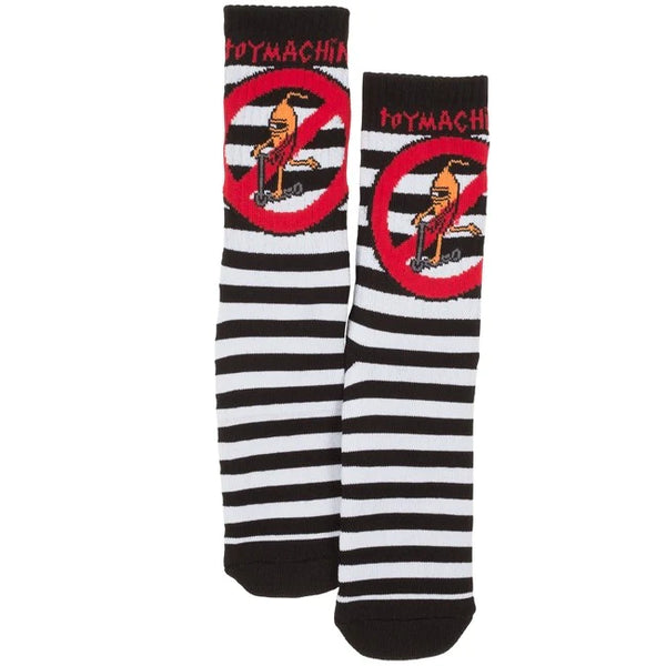 Toy-Machine No Scooter Socks Black White Striped