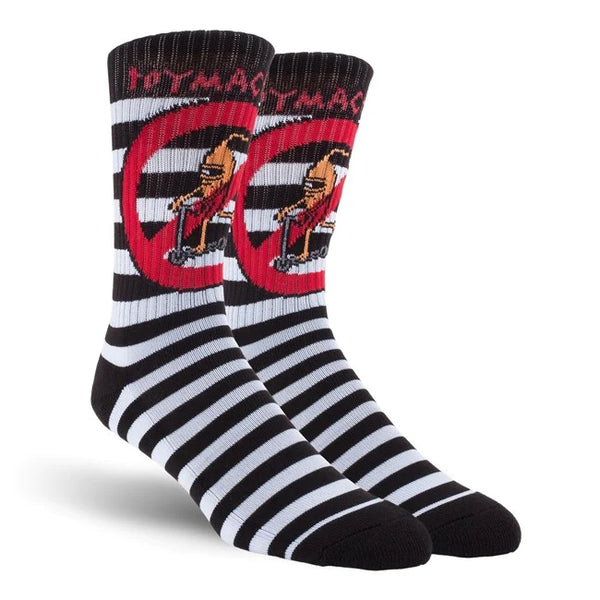 Toy-Machine No Scooter Socks Black White Striped