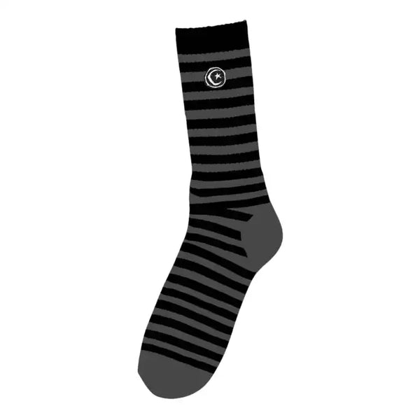 Foundation Star and Moon Striped Socks Black